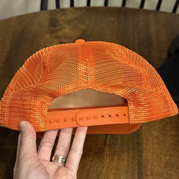 VINTAGE Trucker Hat Cap‎ SnapBack Mesh Rope Orange Kenda General Spice - Picture 6 of 10